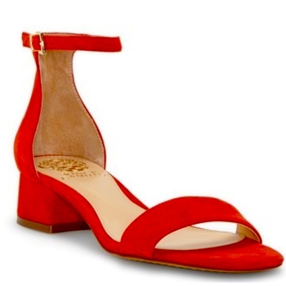 NWT Vince Camuto Sasseta Red Suede Sandals 6.5 - Picture 1 of 5
